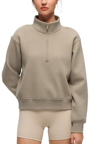 CRZ YOGA Fleece Lined Half Zip Sweatshirt Oak 10
