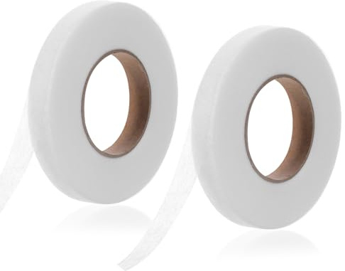 Alrhso Saumband zum Aufbügeln 2 Rolls 15mm Selbstklebend Saumband zum Verbinden von Stoffen, Hosen, Kleidung und Vorhängen (Weiß)