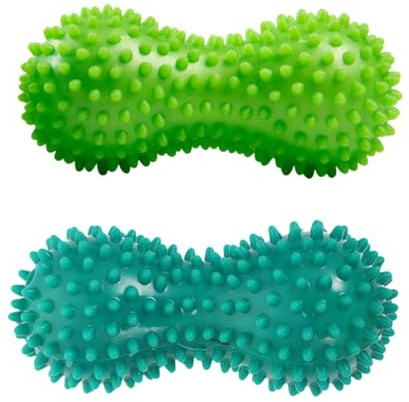 TOBBOMEY Fußmassageball Igelball Duo Stacheliger Massageball Muskelentspannung Tiefengewebsmassage Weiches Kunststoffmaterial Für Haushalt Und Reise
