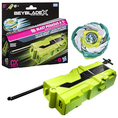 Hasbro Beyblade X, Lanciatore Clip & Rip con bey di Attacco di Takara Tomy con Rotazione a Destra, trottole da Battaglia Giocattolo, dagli 8 Anni in su