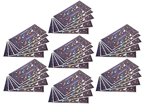 Pegatinas para botellas de agua, etiquetas decorativas personalizadas con tema espacial para fiesta de cumpleaños de niños, material de papel impermeable seguro, 70 Uds., 21x5,5 cm (Planeta)