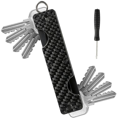 Realjoy Organizador de llaves, compacto organizador de llaves con destornillador | Llavero de metal para llaves, asegura hasta 12 llaves