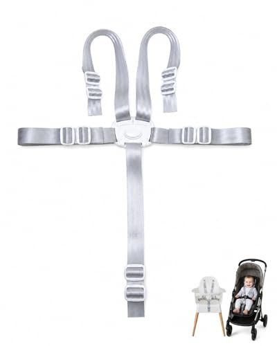 YIPFEN Cintura di Sicurezza a 5 Punti Universale, 1x Cinghia Regolabile per Seggiolone e Passeggino, Accessorio Anti-Caduta per Bambini, Compatibile Stokke Tripp Trapp