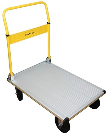 STANLEY Vikbar plattformsvagn, lastkapacitet 200 kg, SXWTI-PC511, transportvagn, förvaringsvagn, paketbil, plattformsmått 90 x 61 cm, skjutvagn, halkfri plattform, utrymmesbesparande stuvas undan
