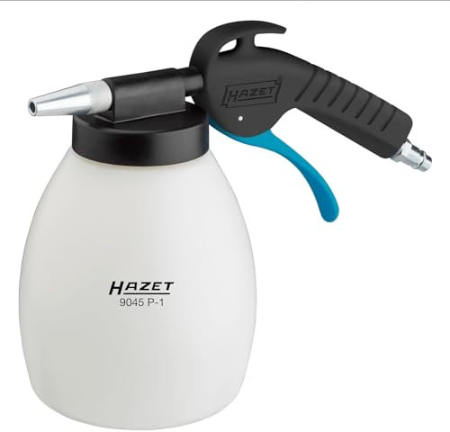 HAZET Soda Strahlpistole 9045P-1 inklusive verschiedener Düsen und 1kg Mineralstrahlmittel - ergonomischer Handgriff mit optimierter Übersetzung - für beschädigungsfreies Reinigen und Entlacken