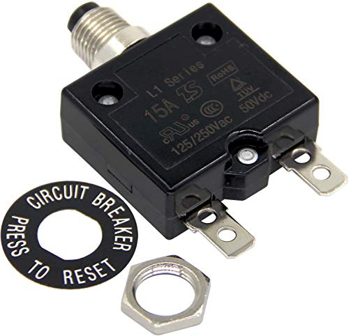 Namvo 125-250 V AC 50 V DC Interruttore a pressione Interruttore 5 Ampere Protezione termica da sovraccarico Serie L1 Reset manuale dell'interruttore termico 15A