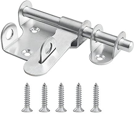 Dtoterul Türriegel Abschließbar 1 Stück Edelstahl Slide Bolt Verriegelung Schiebeschloss Türgleitbolzen Abschließbare Riegel mit Vorhängeschloss Loch für Schuppen Türen Tore