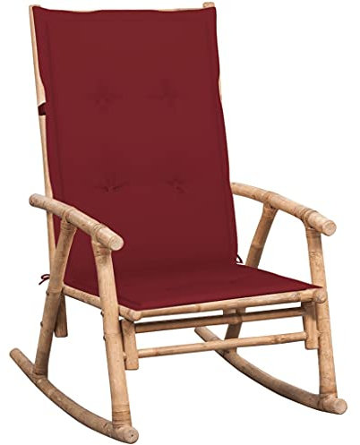YITHOPI (Wir Versenden Schnell) Drinnen und draußen Bambus Schaukelstuhl,Garten Sonnenliege Relaxsessel,Sessel,für Draussen,Wohnzimmer,Schlafzimmer,Terrasse,Balkon,Schaukelstuhl mit Auflage Bambus