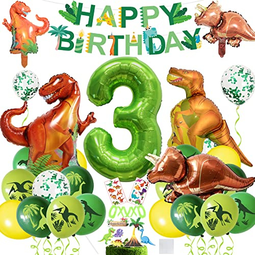Dekoration für Geburtstag, Dinosaurier, 3 Jahre, Dinosaurier, Geburtstag, Dekoration, Geburtstag, Kinder, Jungen, Party, Geburtstag
