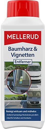 Mellerud Baumharz und Vignetten Entferner | 1 x 0,25 l | Wirkungsvolles Reinigungsmittel zum Entfernen von Aufklebern, Baumharz und Teerspritzern