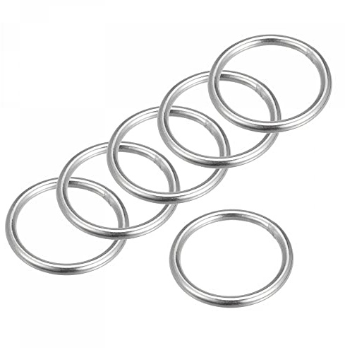sourcing map Anello rotondo in acciaio inox 316 saldato, diametro interno 30 mm, spessore 4 mm, 6 pezzi