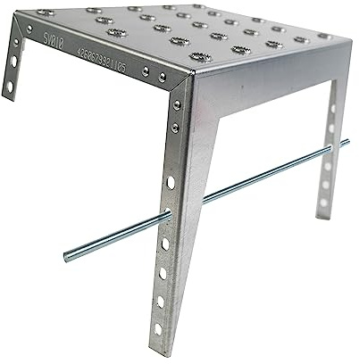 DOLLE Hangstufe 25 x 36,5 cm, Stahl verzinkt, für Hänge bis 40° | Böschungstritt für Hangtreppe, gelochte griffige Trittfläche, verzinkter Stahl, Moniereisen zur Anpassung inklusive
