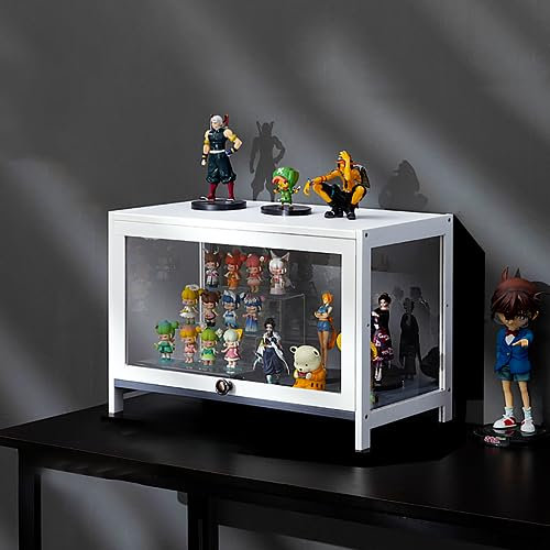 JSDMBD Acryl-Display-Riser-Regal für Pops-Figuren, klarer großer 4-Stufen-Display-Ständer Eckvitrine Glasvitrine Standvitrine Acryl Vitrine Doppeltüren mit Großer Kapazität Sammlervitrine