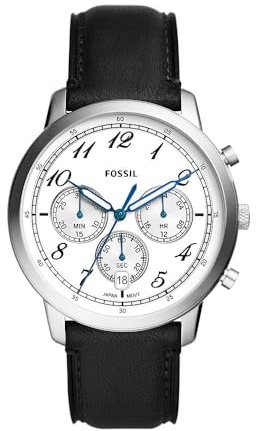 Fossil Neutra Uhr für Herren, Quarz-Chronographenwerk mit Lederarmband
