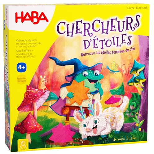 Jeu de Collecte avec mécanisme de Rotation, 48 étoiles en Bois colorées, 2 Variantes de Jeu (débutant & avancé), pour Enfants à partir de 4 Ans - 1307119003