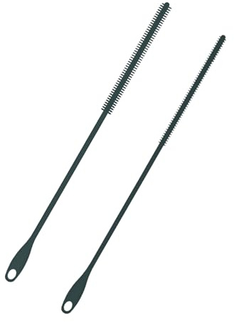 2 Brosses Silicone pour Paille, 6mm+ 8mm Extra Longue, Outil de Nettoyage pour Bouteille Réutilisable avec Anneau Suspension, Cure-Tuyaux Pliable pour Smoothie (Gris)