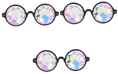 WOFASHPURET 3stücke Kaleidoskop Sonnenbrille Schwarz Für Festivals Und Rave-partys Flexibles Design Mit Robustem Rahmen Für Konzerte Cosplay Und Bühnenauftritte
