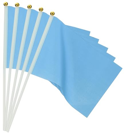 PATIKIL Mini Bandierine Azzurre con Bastone Bandiere Gioco 25pz | Bandiere Azzurre Solide Piccole Mini, Decorazioni per Feste per Giochi Compleanni Carnevale