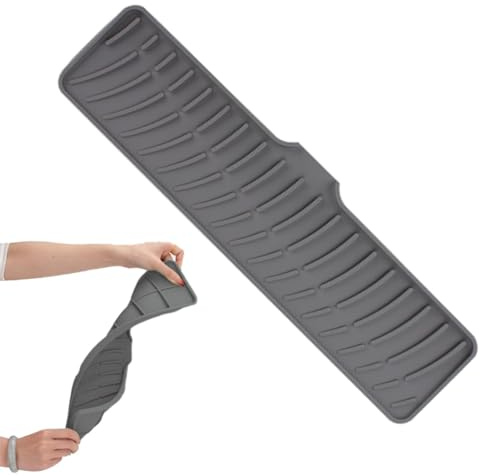 Paraspruzzi per lavello da cucina, tappetino drenante in silicone intorno al rubinetto, tappetino per scolapiatti in gomma, paraspruzzi per lavello con labbro, tappetino per rubinetto per lavello da