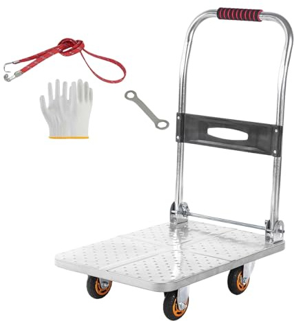 Plattformwagen Klappbar,Rollwagen 150 Kg Tragfähigkeit, Multifunctional Dolly Für Den Umzug Im Home Office Supermarkt Lager, 60 X 40 cm
