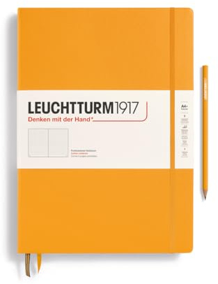 LEUCHTTURM1917 Notizbuch Master Classic A4+ Rising Sun Dotted | 235 nummerierte Seiten, 100 g/m² säurefreies Papier, Fadenheftung, 2 Lesezeichen, Füller-tauglich