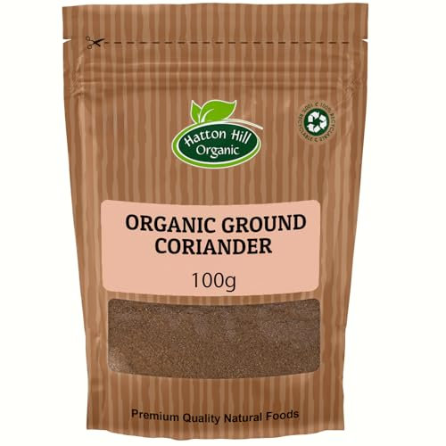 Organic Ground Coriander 100g by Hatton Hill | Certified Organic, Perfect for Elevating Curries, Soups, Marinades