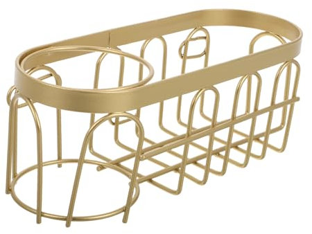 STOBAZA Golden Stainless Steel Sponge Holder and Dish Brush Holder Sink Organizer Kitchen Sink Rack Bathroom Storage Rack Adhesive Hanging for Kitchen and Bathroom