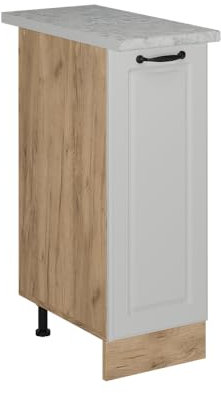 Vicco Apothekerschrank R-Line, Medizinschrank für die Küche, Weiß Landhaus, 30 cm AP Marmor