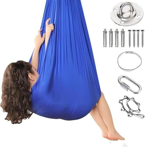 Sensorische Vertikaltuch, Aerial Yogatuch, Sensorische Ganzkörpersocken, Yogatuch Zum Aufhängen, Sensorische Ganzkörper Socken Für Autismus, Stretchy Sensory Body Sox Zur Stressreduktion(Gold,150x280C