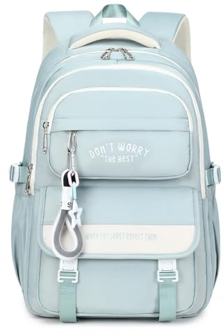 Tanou Mochila Escolar para Adolescentes Niñas, Mochilas Grande para Instituto de Nylon, Impermeable Mochila Colegio Adolescente Chica Bolsa Tipo Casual a la Moda, Azul