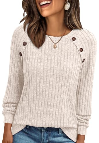 AUTOMET Womens Long Sleeve T Shirts Business Casual Tunic Work Tops Spring Plus Size Sweaters Date Night Outfits 2026 Dressy Blouses Apricot M