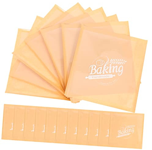 Gogogmee 100pcs Oil-resistant Disposable Bakery Bags for Treats Small Size Brown Kraft Paper Bags Window Multi-function Food Packing for Doughnuts Sandwiches and Pastries