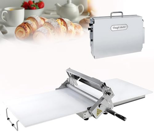 Srotolatrice Pieghevole Per Pasta Rullo Manuale Impasto,Sfogliatrice Pasticceria,uso Commerciale E Domestico, Design Compatto Spessore Regolabile Per Pizza Perfetta,Croissant (Modello 300)
