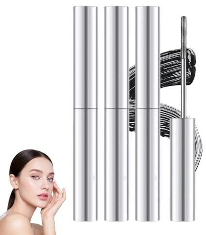 Mascara IronEye 3D, Mascara métallique 2025, Mascaras gainant avec brosse métallique, Mascaras volumisant, waterproof, noir, séchage rapide et sans bavure (3PCS)