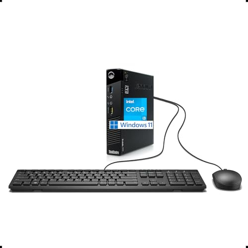 Lenovo ThinkCentre M73 Mini Desktop Computer PC, Intel Core i3-4130, 16 GB RAM, 256 GB SSD, WiFi, Bluetooth, tastiera US QWERTY, Windows 11 Pro (ricondizionato)