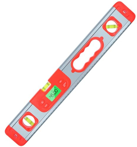 MAGICLULU Misuratore D’angolo Digitale 3 in 1 Livella a Bolla, Goniometro di Livello Portatile Rosso Display Lcd per Misurazioni Precise e Uso Professionale in Edilizia e Riparazioni Auto