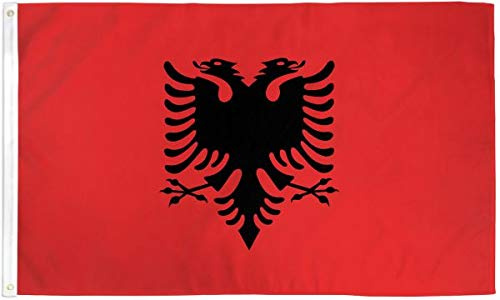 Albania Bandiera Da Esterno 150X90Cm Colorato Bandiera Esterna Doppia Faccia Bandiere Da Giardino Per Prato Balcone Festival