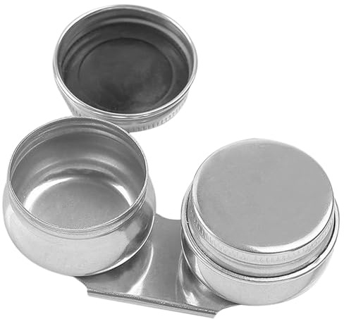 MERRYHAPY Doppia Tazza Tavolozza Olio in Acciaio Inox con Coperchio