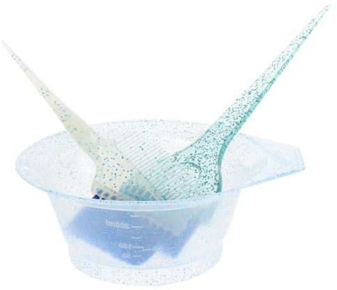 NIYANGLE Juego de Pinceles de Plástico y para Teñir el Cabello Tazón para Tinte Azul Cerdas Flexibles Útiles para Coloración y Decoloración Profesional