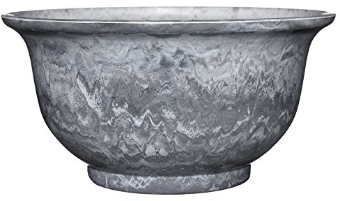 Classic Home and Garden Venetian Deep Bowl 12.5 Planter, Gray Granite