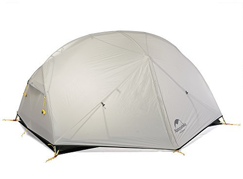 Naturehike Mongar tenda da campeggio 3 Stagioni 2 posti tenda ultraleggera silicone 20D escursioni e campeggio (Grigio)