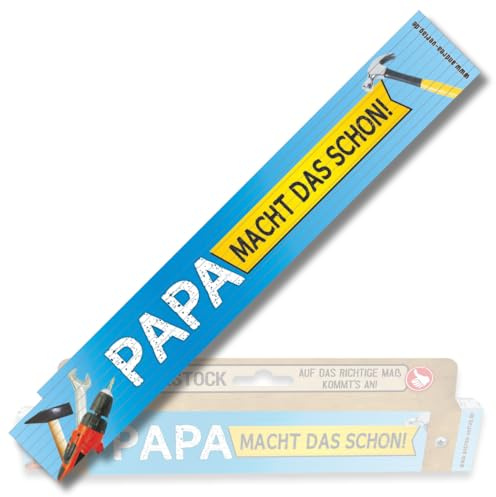 2 Meter Zollstock mit Spruch - Papa macht das schon - Bester Papa | Geschenk für Männer, Handwerker & Heimwerker | Hochwertiger Holz-Maßstab, langlebiger Aufdruck, ideal zum Geburtstag