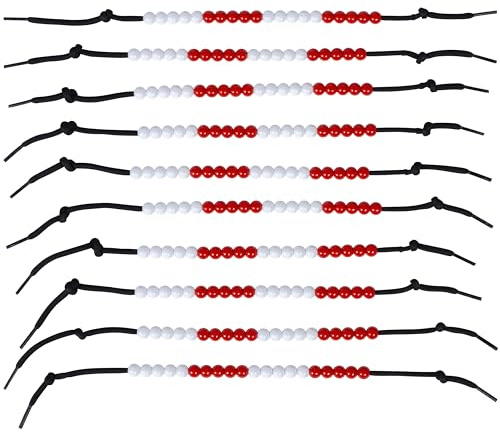 edxeducation Schüler Perlenschnur - 10er Set - 20 Perlen pro Schnur in zwei Farben - Zählperlen für Skip Counting, Mathe im Klassenzimmer | 20 Perlen pro Schnur in Zwei Farben, Zählperlen für Skip Counting, Mathe im Klassenzimmer