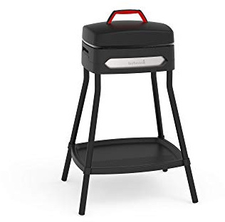 Barbecook Elektrisk grill för användning som stående grill eller bordsgrill, elektrisk grillplatta med non-stick-beläggning, bbq grill för inomhus- och utomhusbruk, 2 000 W, svart, 59 x 49 x 97 cm