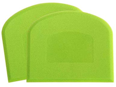 ericotry 2 Pieces Plastic Dough Scraper Bowl Scraper Dough Cutter Cake Scraper Practical Bench Scraper Multipurpose Food Scrappers Kitchen Tools for Kitchen Cooking Cake Bread Dough Making (Green)