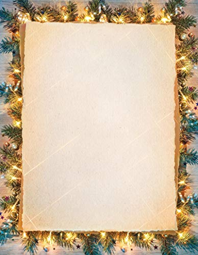 Pine Greetings Holiday Stationery Paper - 80 Sheets Christmas Letterhead