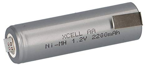 Batería Mignon AA 2200 mAh 1,2 V NiMH con soldadura Z Flat Top Alta Corriente Recargable - Larga duración - No requiere mantenimiento - Fiable - Batería de repuesto - Batería de repuesto - Batería