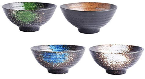 Cabilock 4 Piezas Tazón De Cerámica Tazón De Arroz De Porcelana Tazones para Mojar Tazones De Ramen Tazón De Sopa De Miso Platos De Condimento Cuenco De Japon Sopera De Porcelana Antiguo