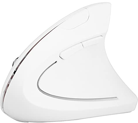 Kabellose Ergonomische Vertikale Gaming-Maus, 2,4 GHz Optische 1600 DPI Wiederaufladbare Bluetooth-Ergonomische Maus ohne Verzögerung für PC-Laptop(Weiß)