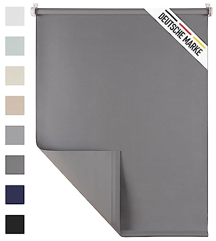 Blumtal - Store Occultant sans Percage 70 x 195cm (x1) - Store Enrouleur Occultant sans Percage - Montage Rapide Et Facile avec Support Klemmfix - Gris
